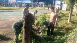 Personel Polsek Jereweh bersama Warga Gotong Royong Jaga Kebersihan Fasilitas Umum