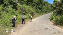 Lakalantas Ganda “Adu Banteng”Unit Gakum Satlantas Polres Bima Kabupaten Gelar Olah TKP