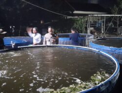 Kapolsek Terara Kunjungi Pembudidaya Ikan Bioflok di Desa Sukadana, Dukung Ketahanan Pangan