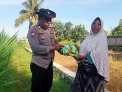 Komitmen Polsek Labuapi Dorong Kemandirian Pangan Desa, Turun Langsung Kawal Petani Lewat Bantuan Bibit