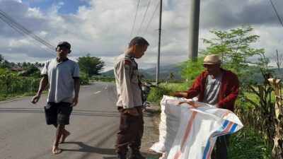 Wujudkan Kemandirian Pangan Desa, Polsek Gerung Kawal Pemanfaatan Lahan Tidur di Lombok Barat