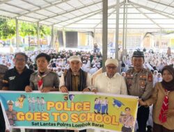 Satlantas Polres Lombok Barat Gelar Police Goes to School di Ponpes Darul Mustofa NW