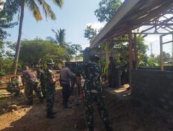 Bhabinkamtibmas Kampasi Meci Hadir Dampingi Kunjungan Pengawas TMMD ke-129 di Rumah Warga