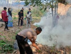 Polres Bima Kota Laksanakan Program Indonesia Asri, Gotong Royong Bersihkan Tempat Pemakaman Umum di Kelurahan Ule