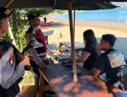 Patroli Wisata Rinjani Presisi Hadir di Pantai Balad, Polisi Pastikan Libur Akhir Pekan Aman dan Nyaman
