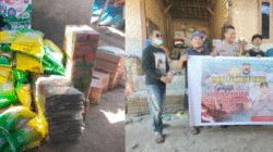 Bhabinkamtibmas Desa Bagik Papan Salurkan Bantuan dari Kapolres Lombok Timur untuk Korban Kebakaran Rumah Adat di Sade