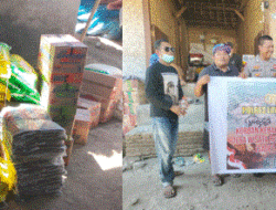 Bhabinkamtibmas Desa Bagik Papan Salurkan Bantuan dari Kapolres Lombok Timur untuk Korban Kebakaran Rumah Adat di Sade