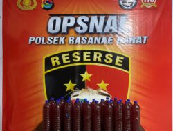 Cegah Gangguan Kamtibmas, Polsek Rasbar Amankan 24 Botol Brem Tanpa Izin