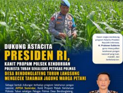 POLSEK KENDURUAN POLRESTA TUBAN DUKUNG PROGRAM KETAHANAN PANGAN NASIONAL MELALUI PENGECEKAN TANAMAN JAGUNG WARGA
