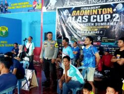 Amankan Final dan Penutupan Turnamen Badminton Alas Cup II, Personil Polsek Alas Pastikan Berjalan Lancar