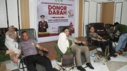 Wujud Sinergitas, Kapolres Sumbawa Barat Ikut Mendonorkan Darah dalam Rangka Hari Lahir Kejaksaan RI ke-81