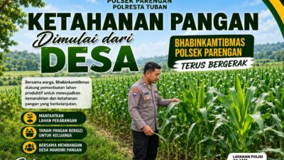 Anggota Polsek Singgahan Polresta Tuban Turun Cek Tanaman jagung Warga di Desa Tingkis
