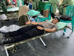 Sambut HUT TNI ke-81, Personel BKO Polda NTB dan Sat Samapta Polres Bima Kota Donor Darah