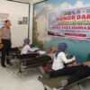 Sambut Hari Jadi Humas Polri ke-75, Polres Lombok Timur Gelar Donor Darah dan Aksi Sosial