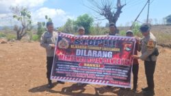 Menjaga kelestarian hutan dan lingkungan, secara rutin Polsek Soromandi menggelar Sosialisasi encegahan dan larangan karhutla