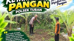Polsek Tuban Dukung Ketahanan Pangan, Bhabinkamtibmas Sambangi Lahan Pekarangan Warga